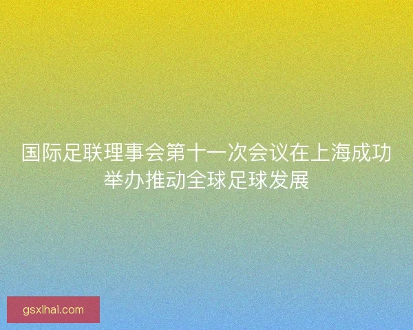 国际足联理事会第十一次会议在上海成功举办推动全球足球发展